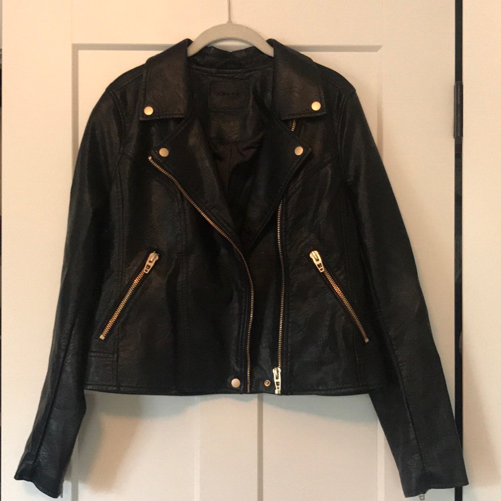 Black leather jacket